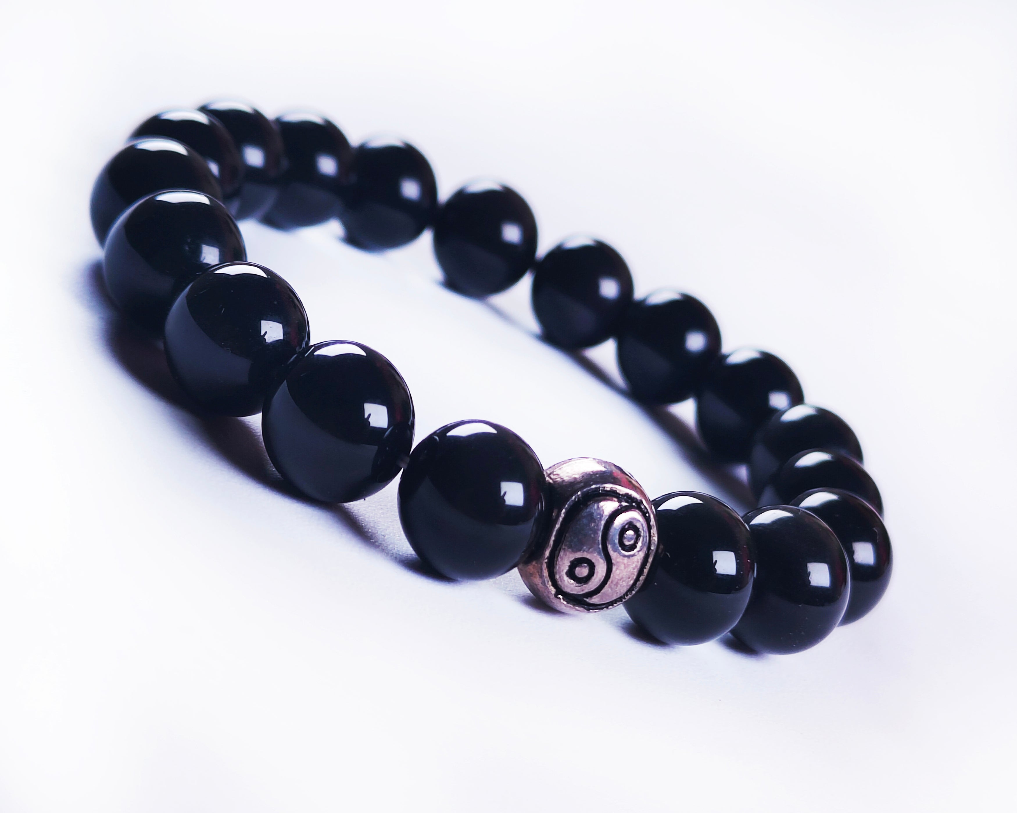Black Obsidian With Evil Eye Charms Double Layers Bracelet Or Choker by  Farra