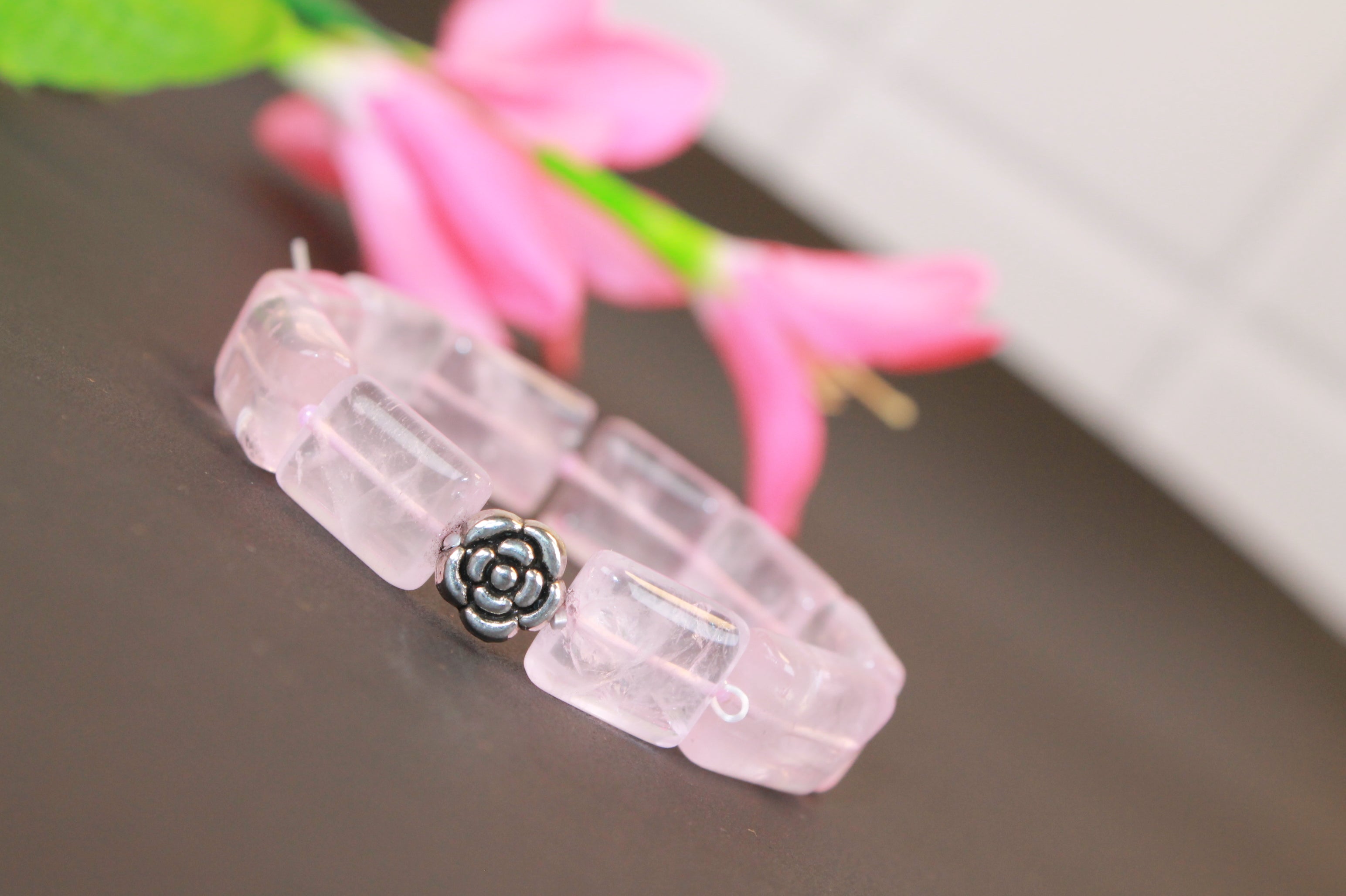 Rose Quartz Healing Crystal & Sandalwood Beads Bracelet – Moana Treasures